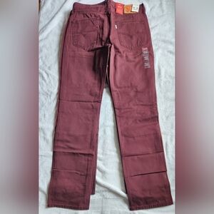 Levi's Men's Deep Burgundy Straight Fit Denim Jeans
